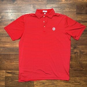 Peter Millar Red Striped Polo Shirt